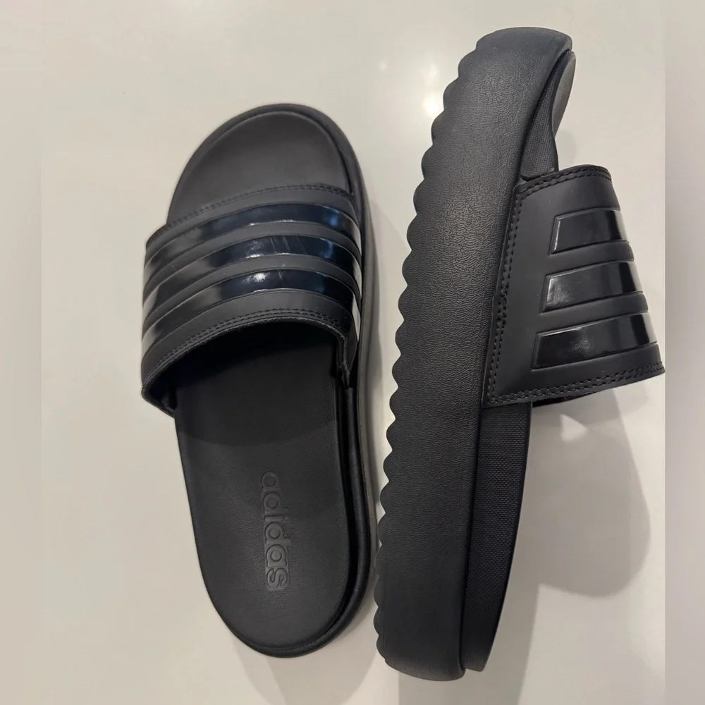 Adidas Women's Black Slide Sandals - Picture 3 of 6